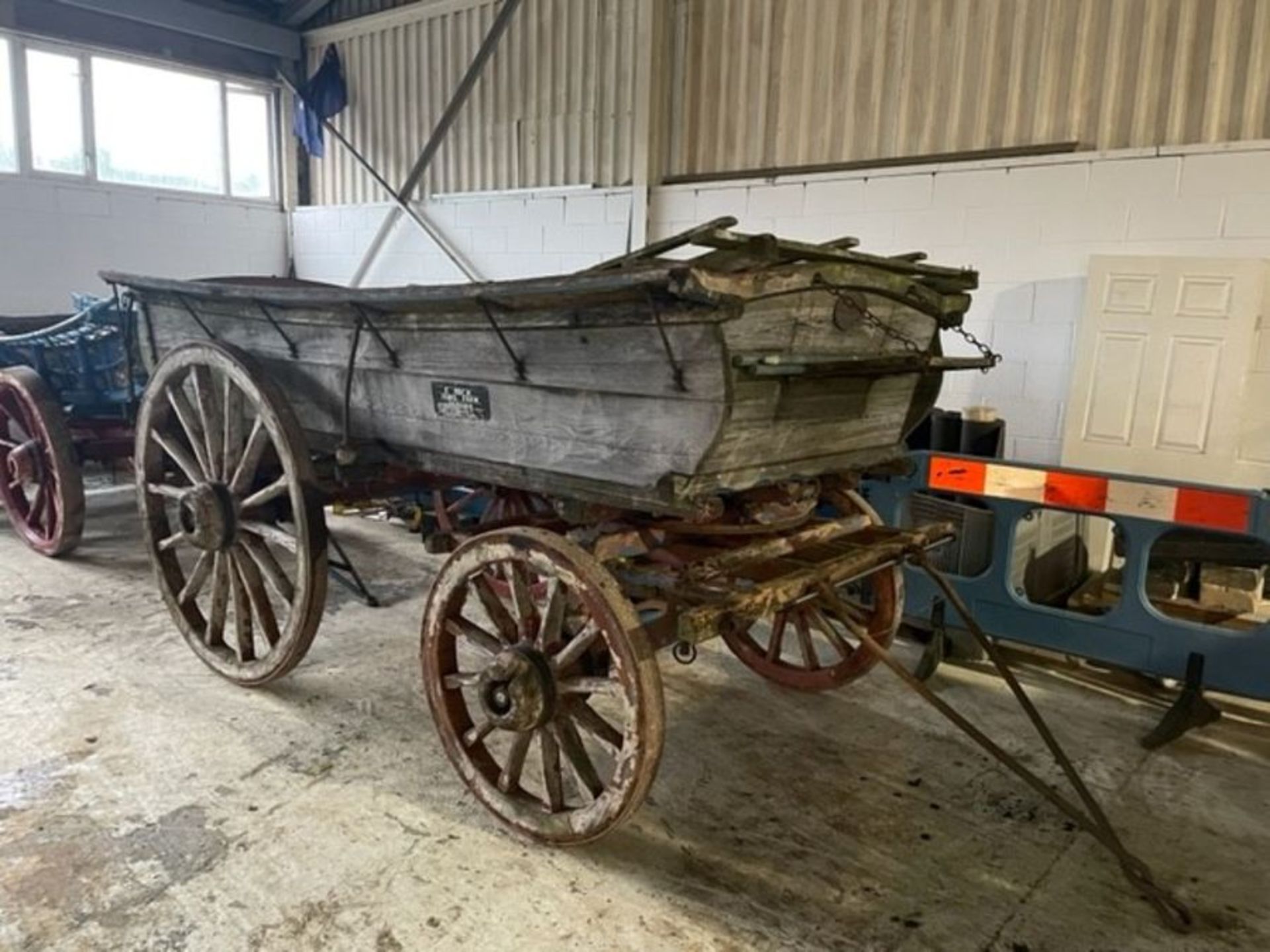 E Mack, Pond Farm, Bodham 4 wheel horse drawn wagon, Makers - Dobbs Bros, Mattishall - Image 3 of 4