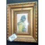 GILT FRAMED CUT OUT COLOUR SILHOUETTE OF A MILITARY MAN