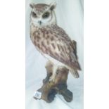FIGURE OF AN OWL SITTING ON A BRANCH, MINOR DAMAGE TO ONE EAR, 14.5'' HIGH