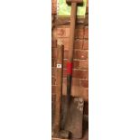 WOODEN HANDLED SLEDGE HAMMER A/F & WOODEN HANDLED SHOVEL