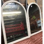 2 ARCHED MIRRORS WITH WOODEN FRAMES