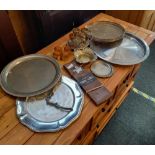 QTY OF PLATED TRAYS & PLATEDWARE