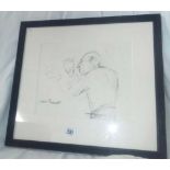 CHARCOAL DRAWING OF AN ORCHESTRAL CONDUCTOR, SIGNED JULIET PANNET