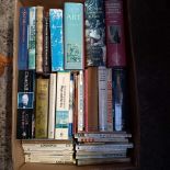 4 CARTONS OF HARDBACK & PAPERBACK BOOKS, PAINTING, TRAVEL ETC