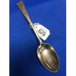 A VICTORIAN SILVER DESSERT SPOON - LONDON 1857 BY W.S