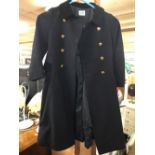 CHILD'S NAVY BLUE WOOLLEN COAT WITH GOLD BUTTONS - NAVAL THEME, SIZE 5 YEARS