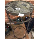 METAL PLANT STAND WITH TILED TOP 24.5'' HIGH