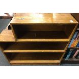 2 OAK BOOKCASES, 1 LIGHT OAK & THE OTHER DARK OAK