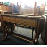 INLAID MAHOGANY DRESSING TABLE ON BALL & CLAW FEET