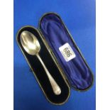 AN EDWARDIAN SPOON IN A FITTED BOX - B'HAM 1906 BY C.W