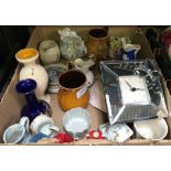 2 CARTONS OF ASSORTED CHINAWARE INCL; PLATES, JUGS, CANDLE HOLDERS ETC