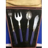 CASED 4 PIECE SILVER PLATE CUTLERY SET IN ORIGINAL BOX