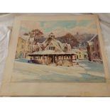 SIDNEY BARRETT, VIEW OF THE ANCIENT YARN MARKET IN DUNSTER, WATERCOLOUR, SIGNED & INSCRIBED ON THE
