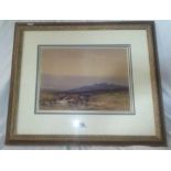 F J WIDGERY, VIEW OF A DARTMOOR TOR, SIGNED WATERCOLOUR