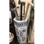 CHINA STICK STAND DEPICTING BIRDS WITH WALKING STICKS