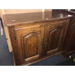 OAK 2 DOOR CUPBOARD