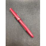 PARKER FOUNTAIN PEN IN RED WITH 14ct GOLD NIB