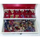 LARGE JEWELLERY BOX WITH COSTUME JEWELLERY