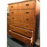 RETRO 6 DRAWER CHEST ON TAPERING LEGS