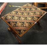 ANTIQUE MAHOGANY TAPESTRY STOOL