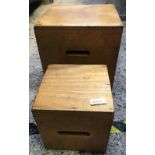 2 WOODEN STORAGE BOXES