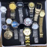 CARTON WITH QTY OF WATCHES INCL; CASIO DIGITAL, ACCURIST WITH LEATHER STRAP ETC