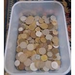 A TUB OF VARIOUS COINS