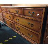 YEW WOOD SIDEBOARD WITH 7 DRAWERS