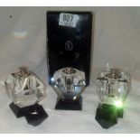 3 BOXED ATOMIZER'S / PERFUME BOTTLES - 2 A/F TOPS COME LOOSE