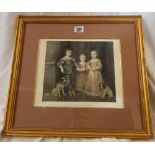 PAIR OF ANTIQUE COLOURED PRINTS FAMILY OF CHARLES I AND THE CHILDREN OF CHARLES I AFTER VAN DYCK
