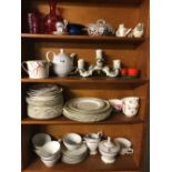 6 SHELVES OF MIXED CHINA & GLASSWARE