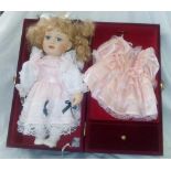 PORCELAIN DOLL IN RED VELVET BOX