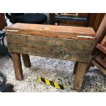 WORK BENCH WITH PAINTED TOP & STORAGE UNDER