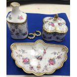 3 PIECE TRINKET SET BY ROYAL CROWN DERBY - ENGLISH BONE CHINA WITH CONTENTS