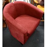 RED WINE COLOURED TUB CHAIR