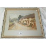VILLAGE OF WEEK, SOUTH DEVON SIGNED GEORGE HENRY DOWNING, AND INSCRIBED. WATERCOLOUR