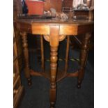 MAHOGANY OCTAGONAL CARVED OCCASIONAL TABLE