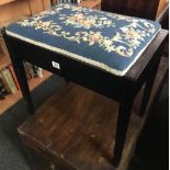 TAPESTRY TOPPED PIANO STOOL
