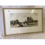 FRANK WILL, A VIEW OF NOTRE DAME AND THE SEINE, PARIS. COLOURED ETCHING. SIGNED IN PENCIL