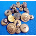 BAG OF VINTAGE YEOMANRY AND REGIMENTAL BUTTONS