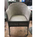 CREAM COLOURED LLOYD LOOM BEDROOM CHAIR