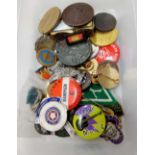 CONTAINER OF VARIOUS BADGES