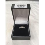 18ct GOLD 5 STONE DIAMOND RING, SIZE O