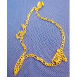 9ct GOLD FIGARO CHAIN 18'' LONG WT 4g