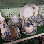 SHELF OF CHINAWARE CONSISTING OF PARAGON CHINAWARE, ROYAL WORCESTERSHIRE, SOUFFLE DISHES & OTHER