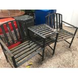 HEAVY METAL GARDEN TABLE & CHAIR SET (NEEDS PAINTING)