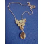 SILVER & AGATE PENDENT NECKLACE
