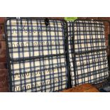 PAIR OF CHECK UPHOLSTERED FOLDAWAY BEDS