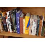 4 SHELVES OF HARDBACK & PAPERBACK BOOKS ON VARIOUS SUBJECTS