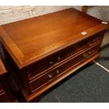 PAIR OF MAHOGANY YEW WOOD TV STANDS